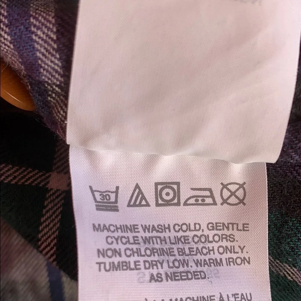 J. Crew Green & White Flannel Plaid Shirt Size 6